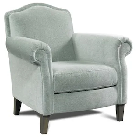 Hadley Camelback Accent Chair with Rolled Arms